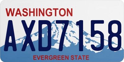WA license plate AXD7158