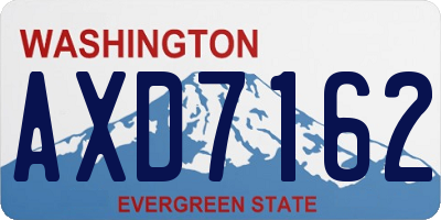 WA license plate AXD7162