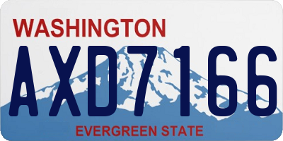 WA license plate AXD7166
