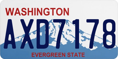 WA license plate AXD7178