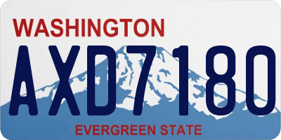 WA license plate AXD7180