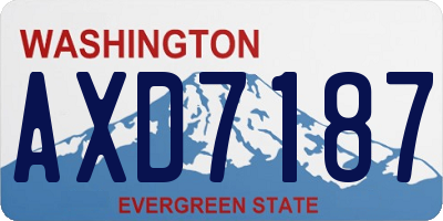 WA license plate AXD7187
