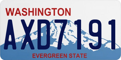 WA license plate AXD7191