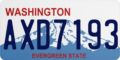 WA license plate AXD7193