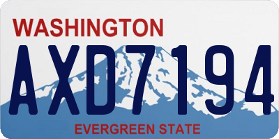 WA license plate AXD7194