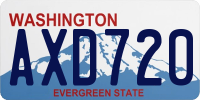 WA license plate AXD720