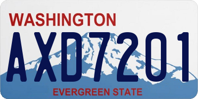 WA license plate AXD7201