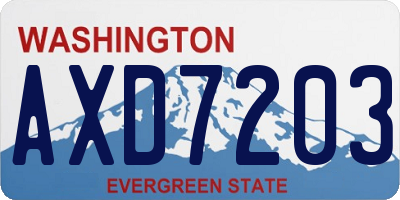 WA license plate AXD7203