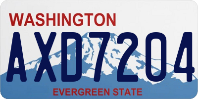 WA license plate AXD7204