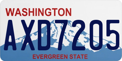 WA license plate AXD7205