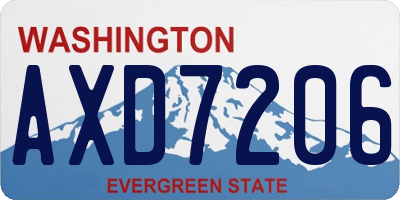 WA license plate AXD7206