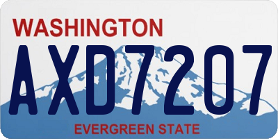 WA license plate AXD7207