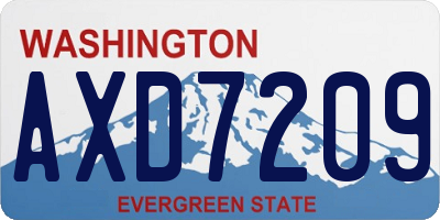 WA license plate AXD7209
