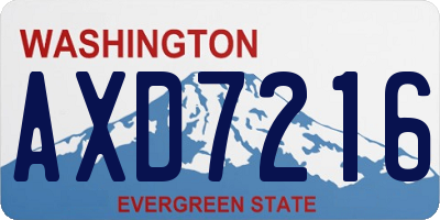 WA license plate AXD7216