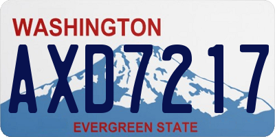 WA license plate AXD7217