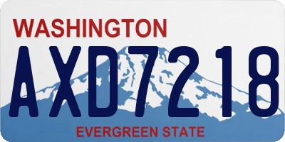WA license plate AXD7218