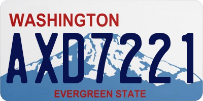 WA license plate AXD7221