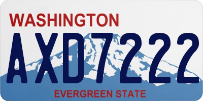 WA license plate AXD7222