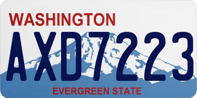 WA license plate AXD7223