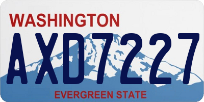 WA license plate AXD7227