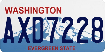 WA license plate AXD7228