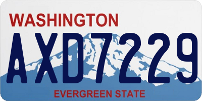 WA license plate AXD7229