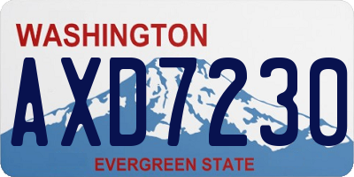 WA license plate AXD7230