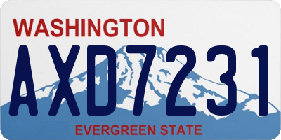 WA license plate AXD7231