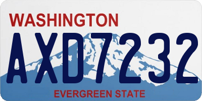 WA license plate AXD7232