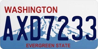 WA license plate AXD7233