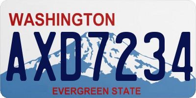 WA license plate AXD7234