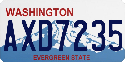WA license plate AXD7235