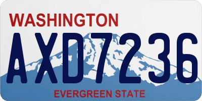 WA license plate AXD7236