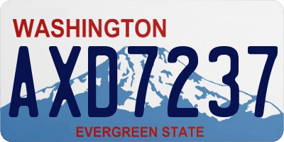 WA license plate AXD7237
