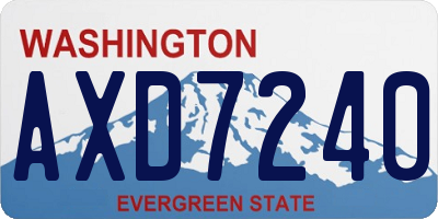 WA license plate AXD7240