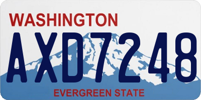 WA license plate AXD7248