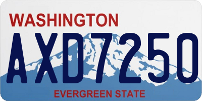 WA license plate AXD7250