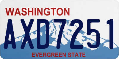 WA license plate AXD7251