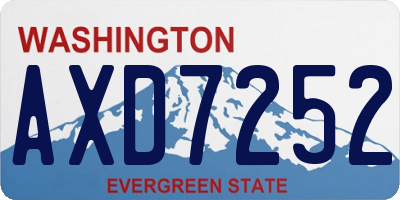 WA license plate AXD7252