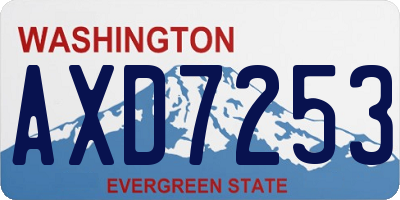 WA license plate AXD7253
