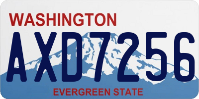 WA license plate AXD7256