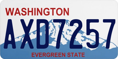 WA license plate AXD7257