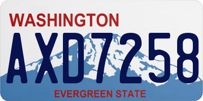 WA license plate AXD7258