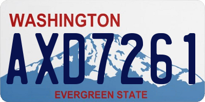 WA license plate AXD7261