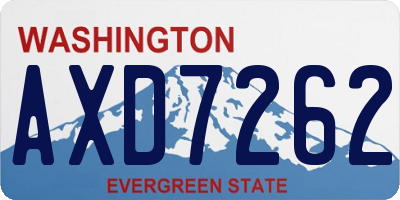 WA license plate AXD7262
