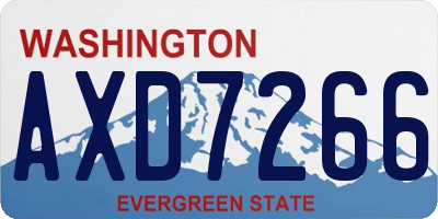 WA license plate AXD7266
