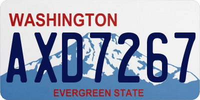 WA license plate AXD7267