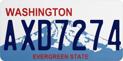 WA license plate AXD7274