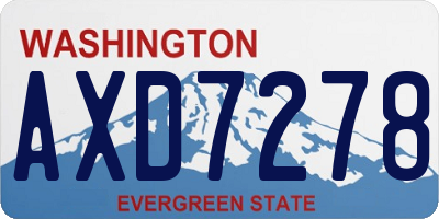 WA license plate AXD7278