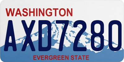 WA license plate AXD7280